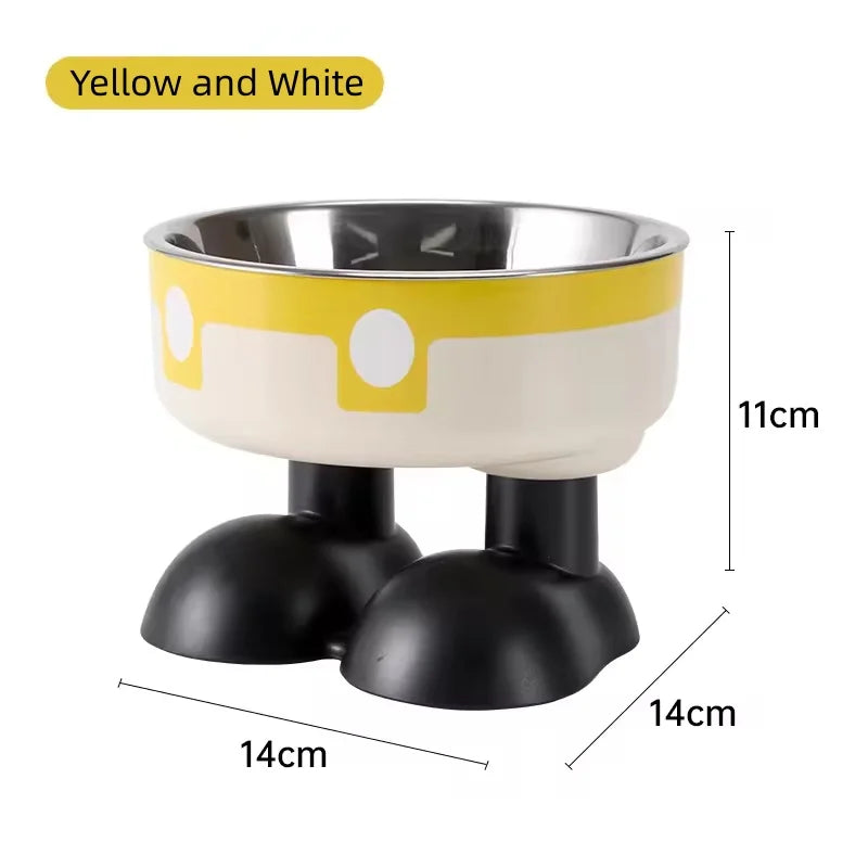 Fine Era Large Capacity Stainless Steel Pet Bowl - 15° Raised Neck Protection Feeder for Dogs & Cats