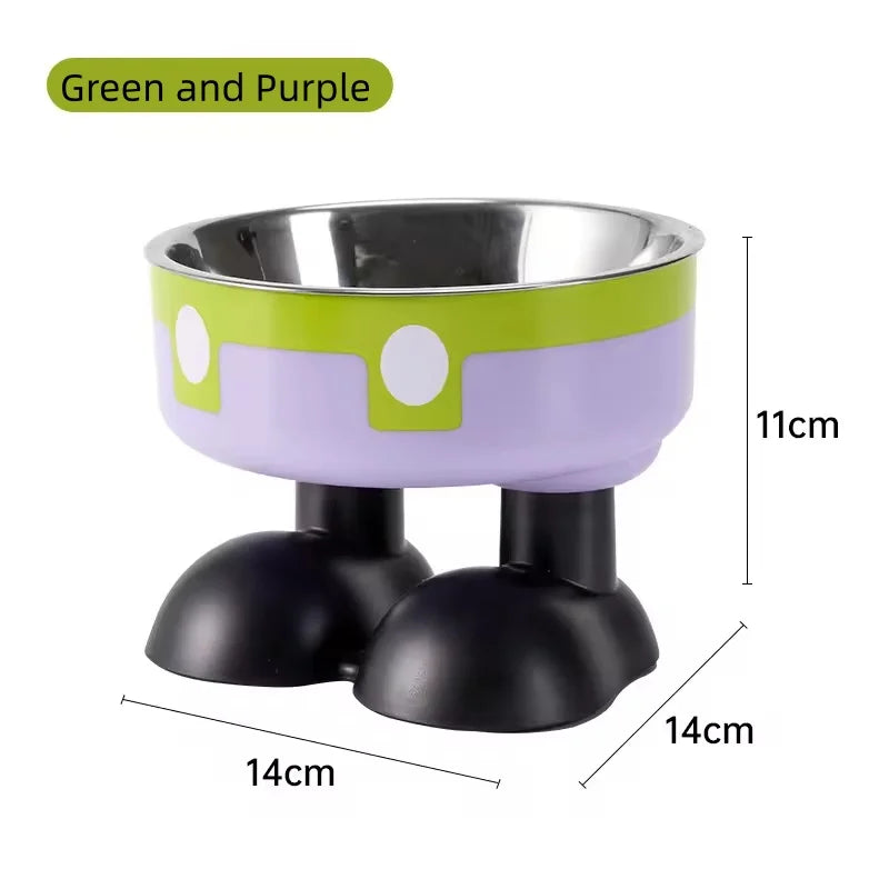 Fine Era Large Capacity Stainless Steel Pet Bowl - 15° Raised Neck Protection Feeder for Dogs & Cats