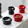 Elevated Ceramic Pet Bowl - Tilted Wide Opening Dog & Cat Bowl for Neck Protection