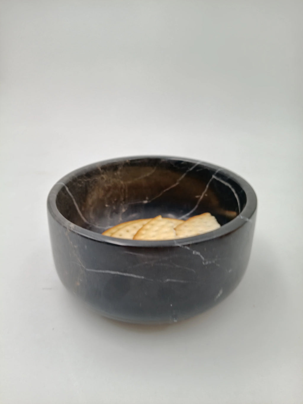 Polished Carrara White Marble Pet Bowl - Natural Onyx Stone Feeder for Dogs & Cats