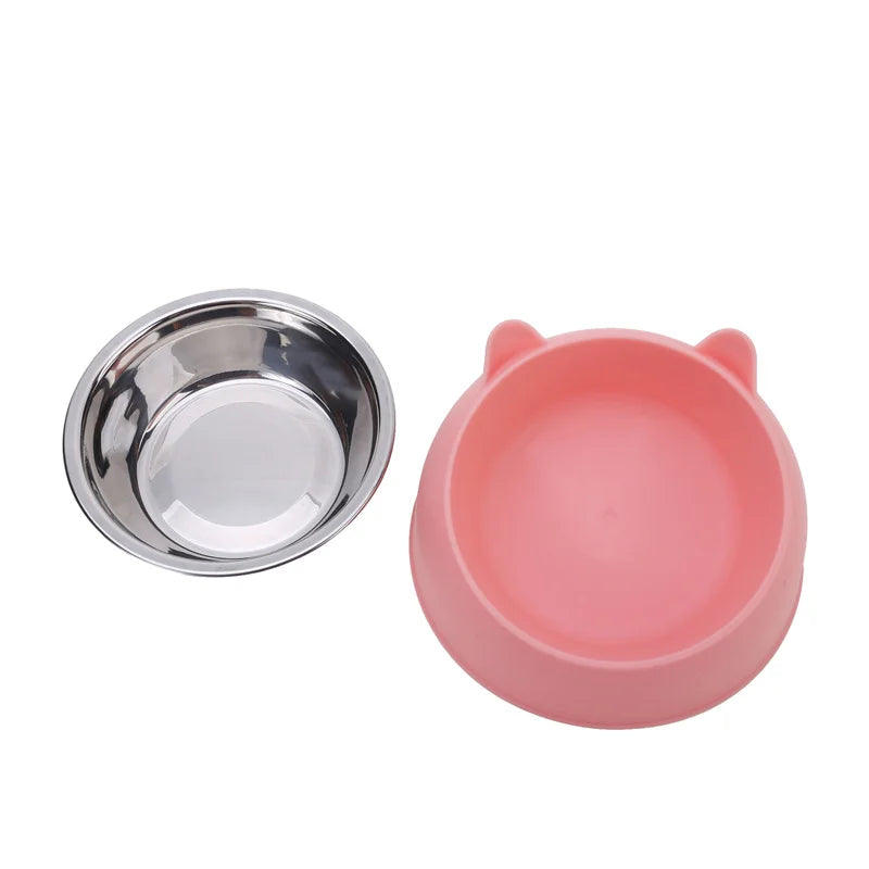 15° Raised Cat & Dog Bowl - 100ml Ergonomic Neck Guard Pet Feeder with Non-Slip Base