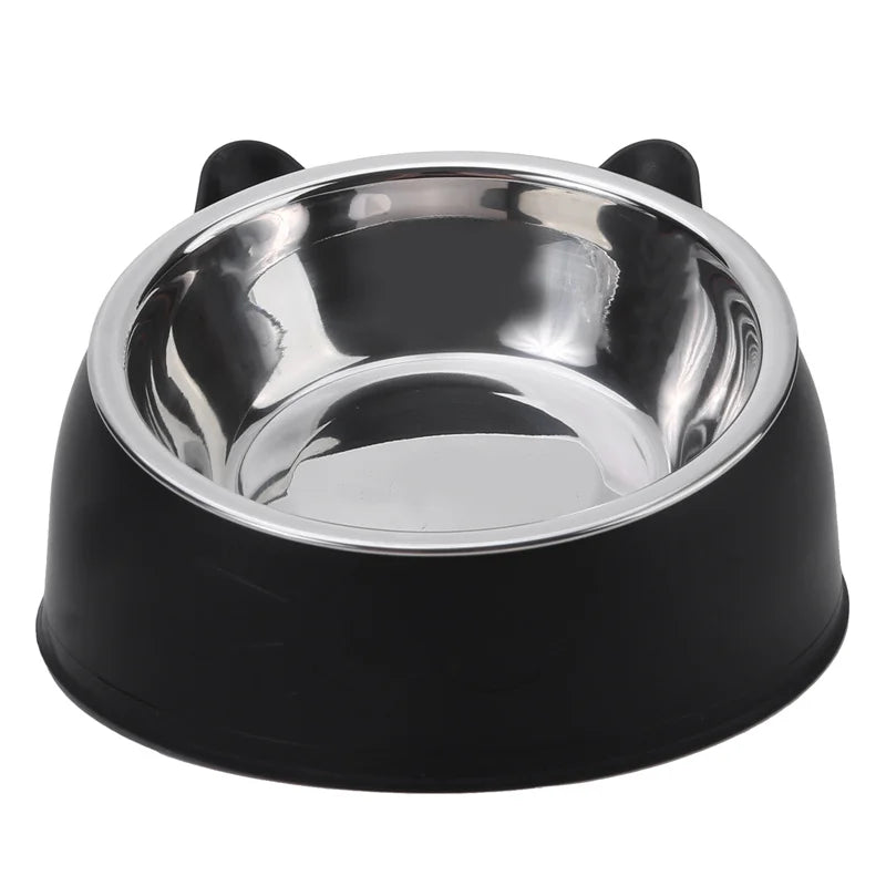 15° Raised Cat & Dog Bowl - 100ml Ergonomic Neck Guard Pet Feeder with Non-Slip Base