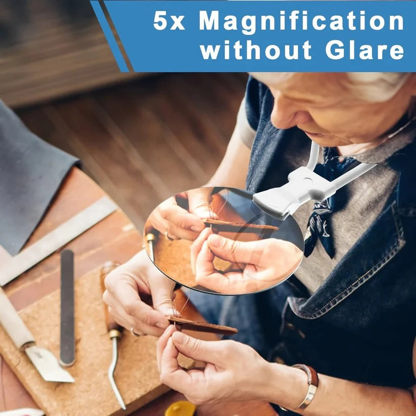 The Master-Craft Lens: Hands-Free 5X Magnifier for Intricate Artistry