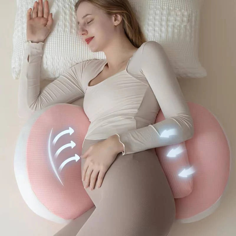 The Belly-Back Cradle: Dual Wedge Pregnancy Pillow for 360° Support