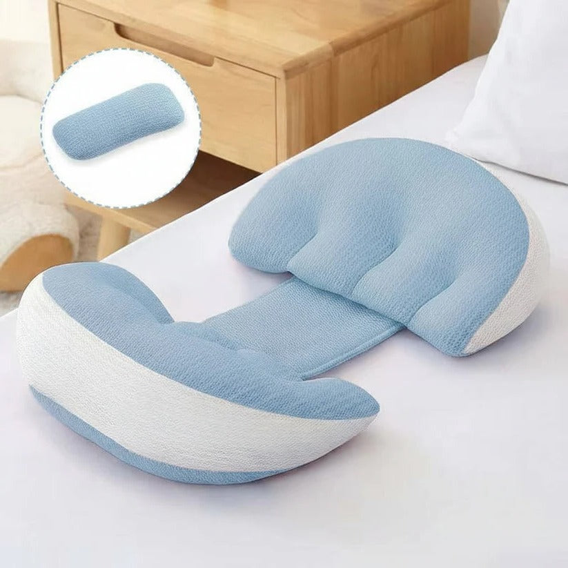 The Belly-Back Cradle: Dual Wedge Pregnancy Pillow for 360° Support