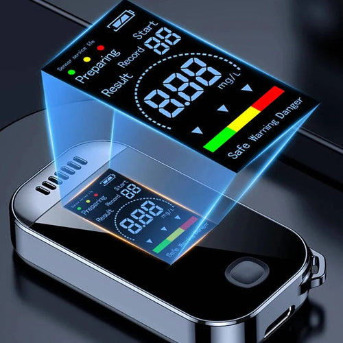 Breathalyzer with LCD Display and Non Contact Sensor Technology